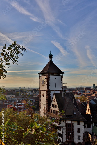 Das Freiburger Schwabentor in der Abendsonne photo