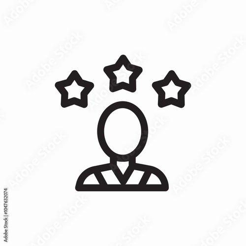employee star rate icon sign vector