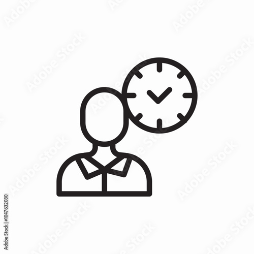 employee clock time icon sign vector