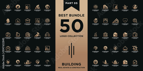 Set of building, real estate, and construction logo design inspiration with best collection and creative concept