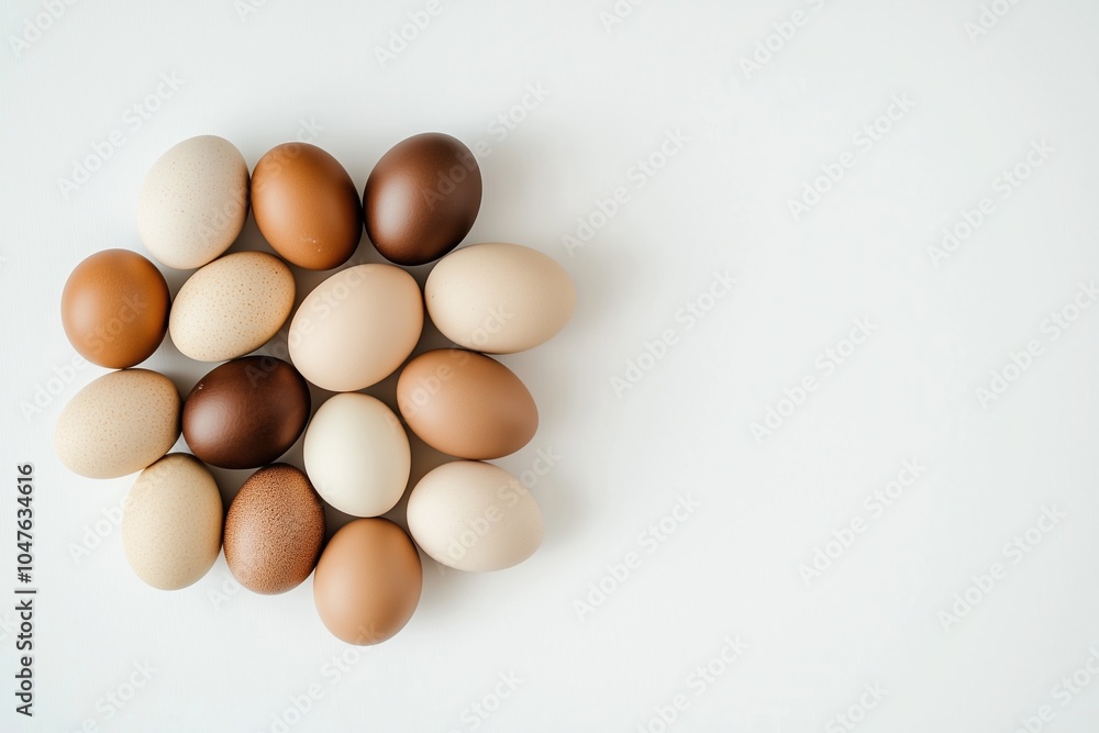 A bunch of eggs of different colors A bunch of eggs of different colors