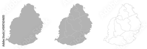 Set of MAURITIUS Maps with Main Map and Regional maps