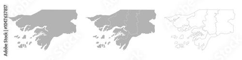 Set of GUINEA BISSAU Maps with Main Map and Regional maps