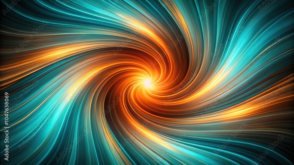 Obraz premium Swirling vortex of energy in teal and orange colors