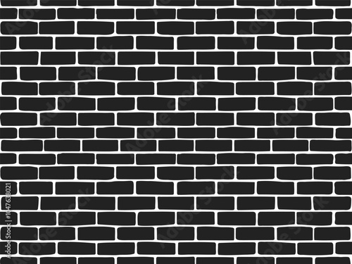 Pattern of black and white bricks arranged in a traditional horizontal layout