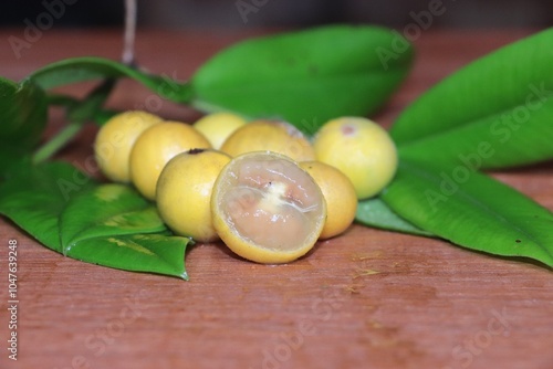 Cabeludinha, fruta originária do Brasil, ocorre em regiões de mata atlântica. photo