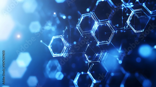 Abstract technology background featuring hexagonal shapes for medical themes -