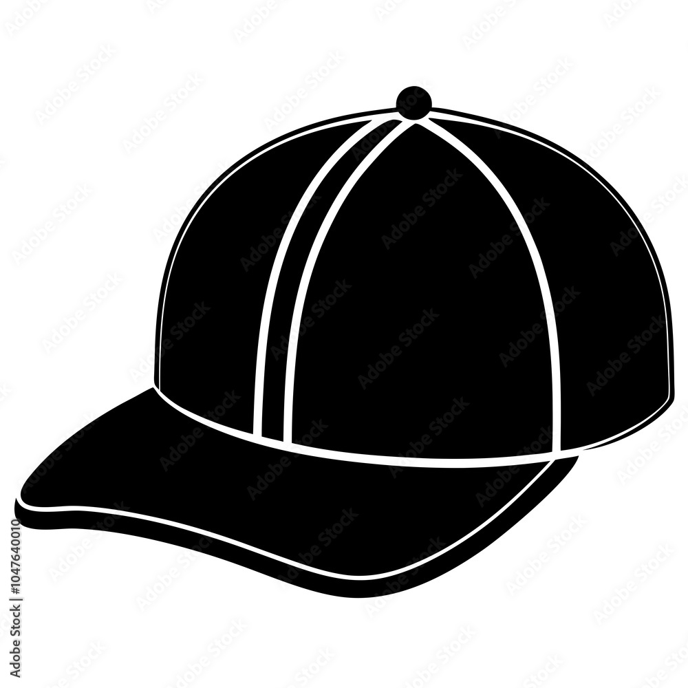 Snapback vector silhouette icon on white background Snapback vector silhouette icon on white background