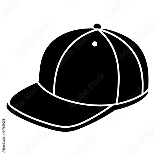 Snapback vector silhouette icon on white background
