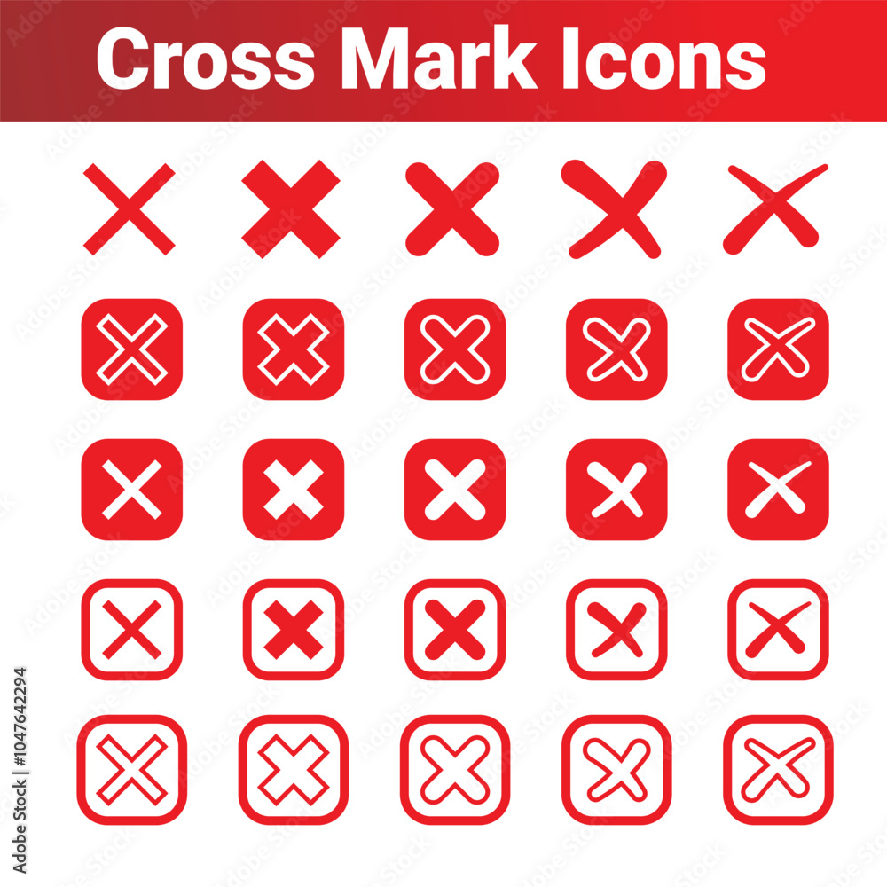 red cross reject x no wrong cancel delete vote incorrecr sign icon set. graphic design element set on white background red cross reject x no wrong cancel delete vote incorrecr sign icon set. graphic design element set on white background