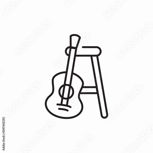 guitar stage stool  icon sign vector