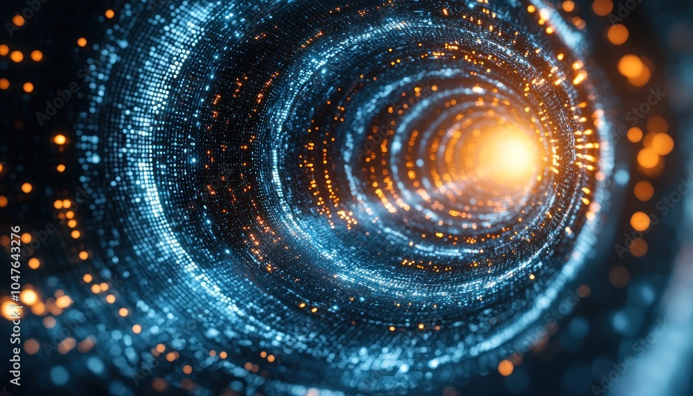 Abstract Blue and Orange Swirling Lights Tunnel Abstract Blue and Orange Swirling Lights Tunnel