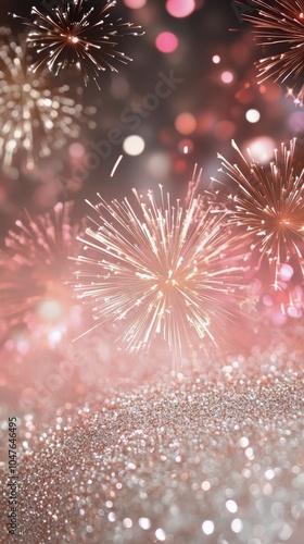 Delicate pink floral arrangement with soft bokeh lights during a festive cele...