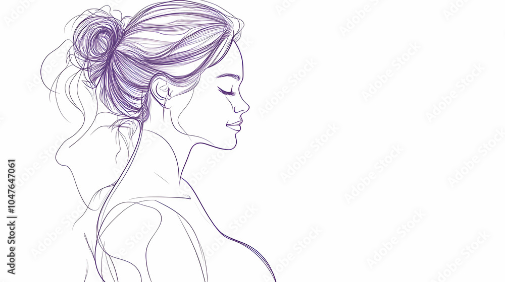 Minimalist Line Drawing: A minimalist line drawing of a pregnant woman in profile view, celebrating motherhood. - Minimalist Line Drawing: A minimalist line drawing of a pregnant woman in profile view, celebrating motherhood. -