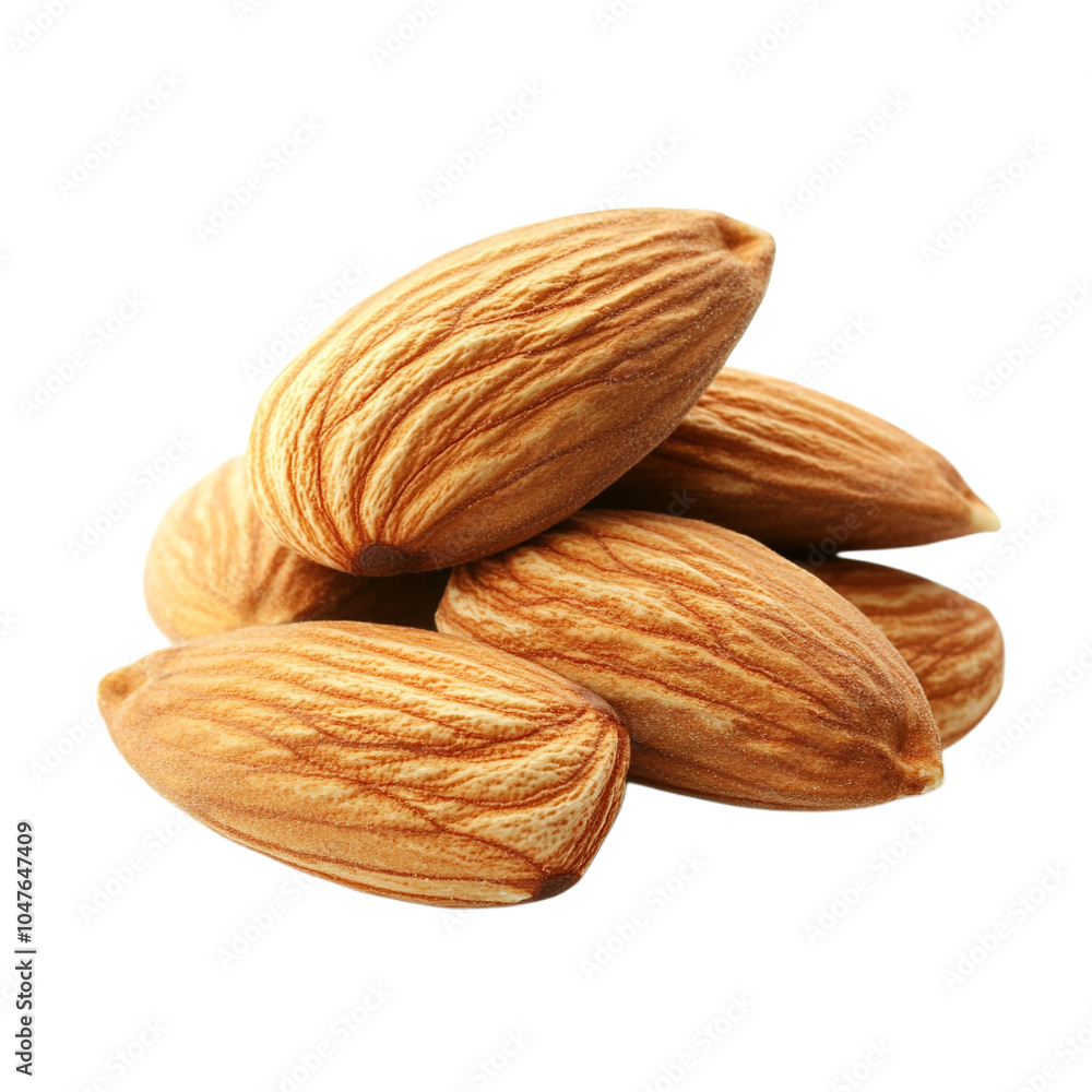 Almonds on transparent background. Almonds on transparent background.