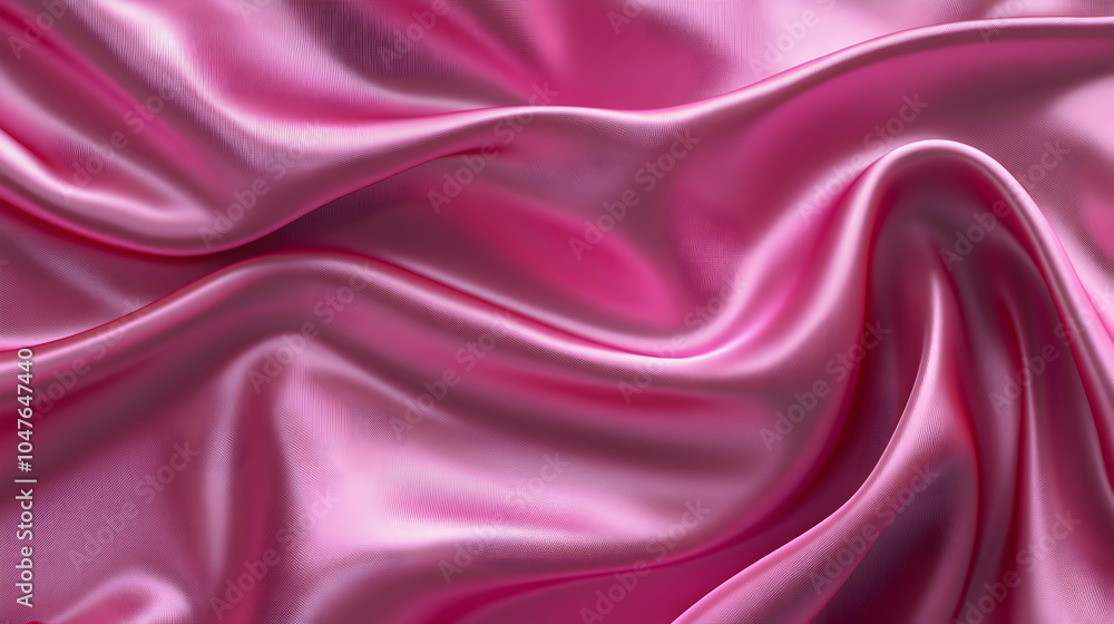 Obraz premium Pink Satin Fabric: A luxurious look created by flowing soft folds of pink satin fabric, ideal for elegant designs. -
