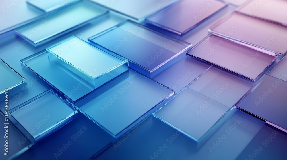 Obraz premium 3D illustration of a transparent gradient glass background, soft gradients, futuristic design