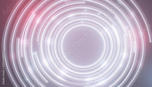 Concentric random rotated white rings or circles background wallpaper banner flat lay top view from above with copy space isolated with white highlights, png