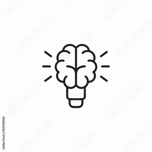 brain light bulb idea icon sign vector