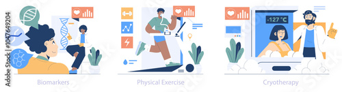 Longevity Clinic. Flat Vector Illustration