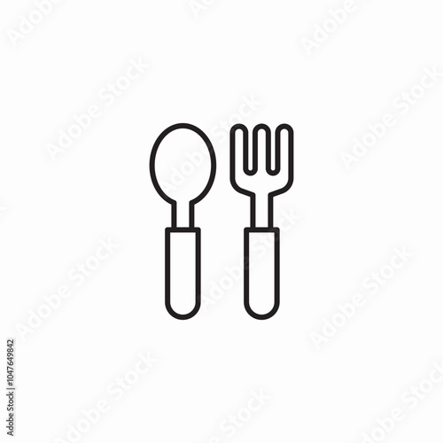 children fork spoon icon sign vector