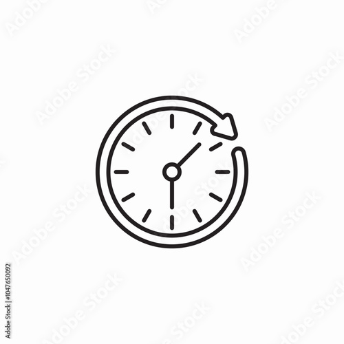 clock refresh icon sign vector