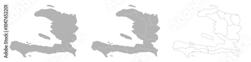 Set of HAITI Maps with Main Map and Regional maps