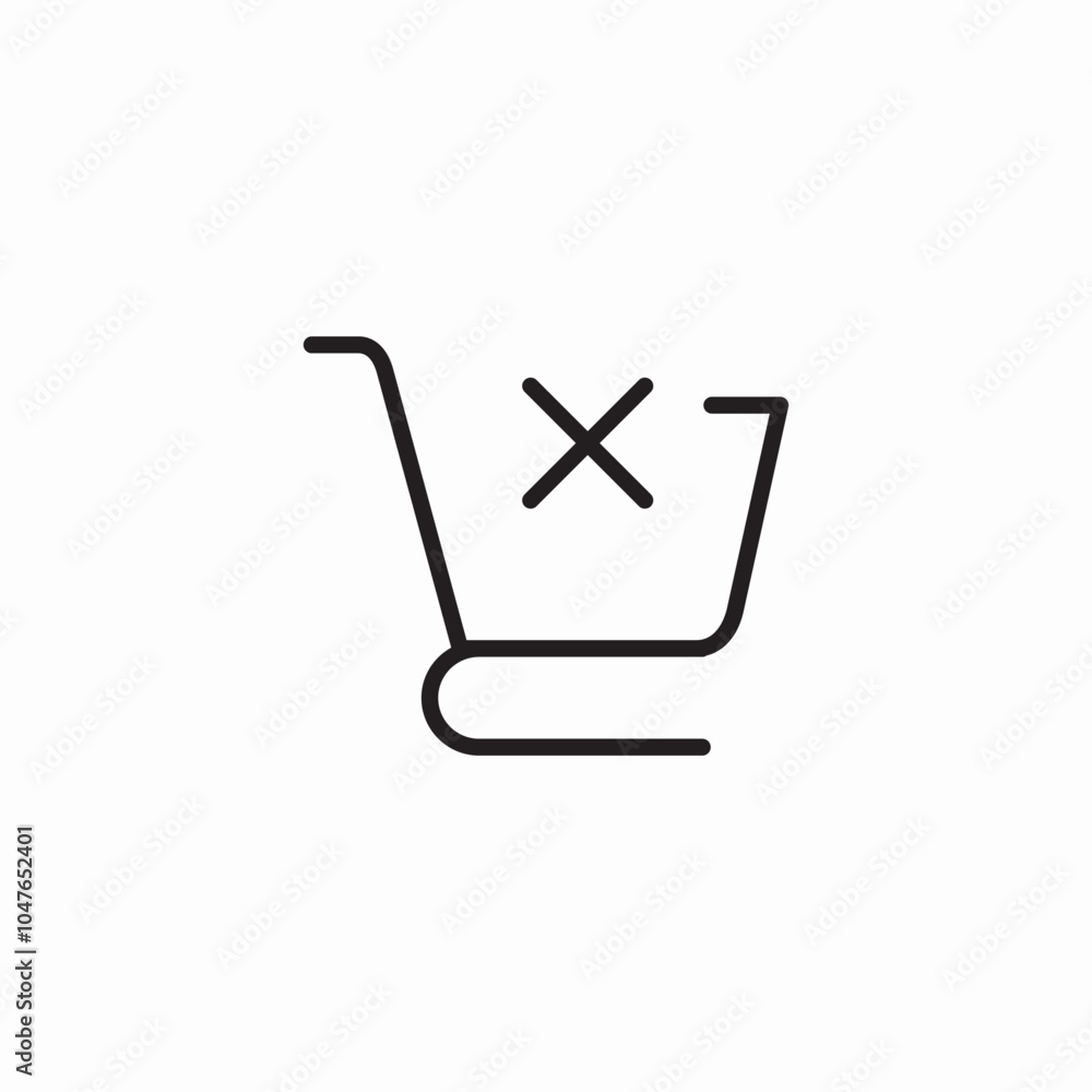 shopping cart delete icon sign vector shopping cart delete icon sign vector