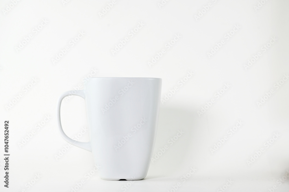 Obraz premium white ceramic coffee cup with handle