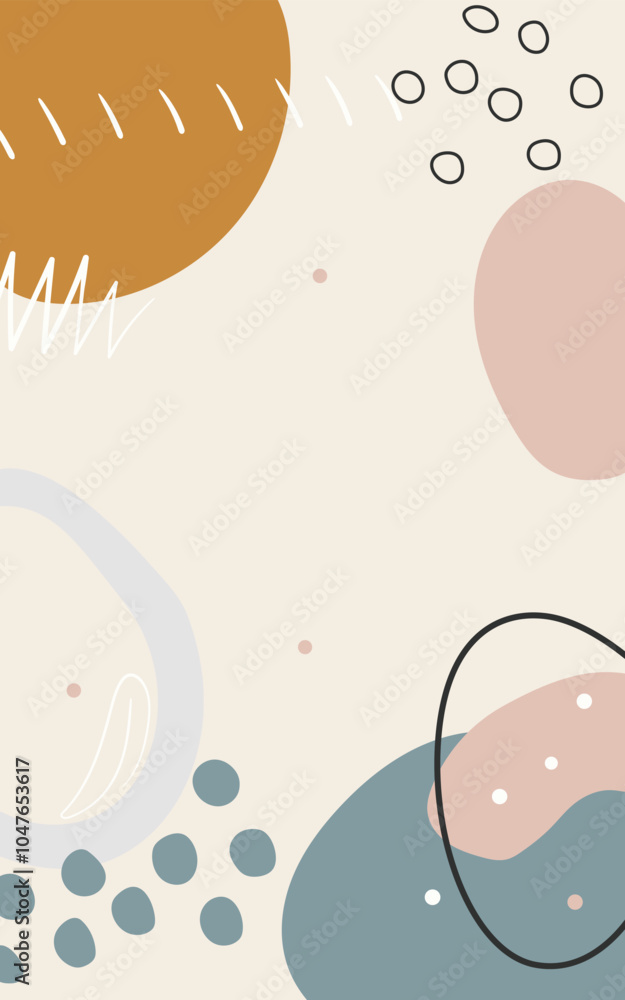 Abstract background features a simple design with organic shapes in soft colors Abstract background features a simple design with organic shapes in soft colors