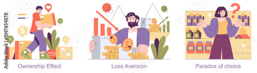 Behavioral Economics. Flat Vector Illustration