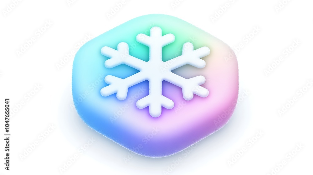 Obraz premium Abstract Snowflake Icon with Wintery Colors