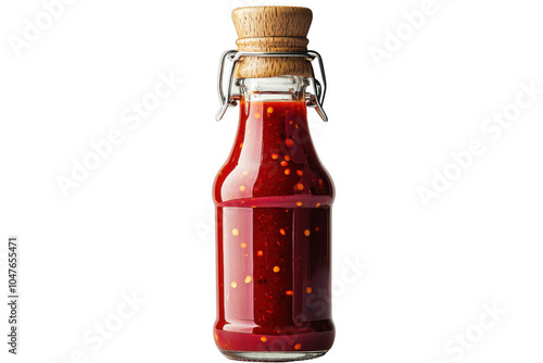 Obraz na płótnie Red hot sauce bottle isolated on transparent background, png file, no background png file w salonie