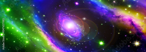 Obraz na płótnie galaxy in a free space. 3D rendering w salonie