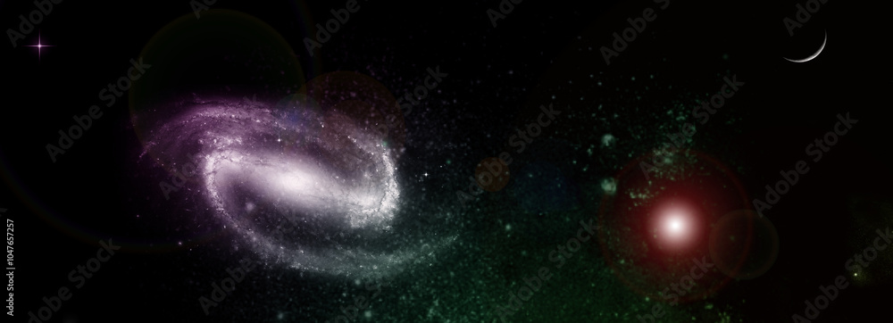 galaxy in a free space. 3D rendering