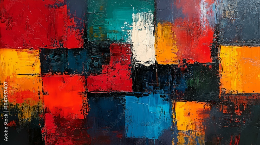 a painting of a multicolored square a painting of a multicolored square