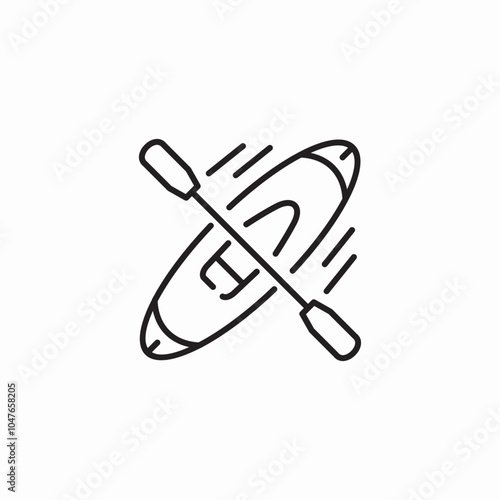 kayak paddle icon sign vector