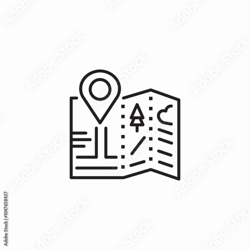 map location pin park icon sign vector