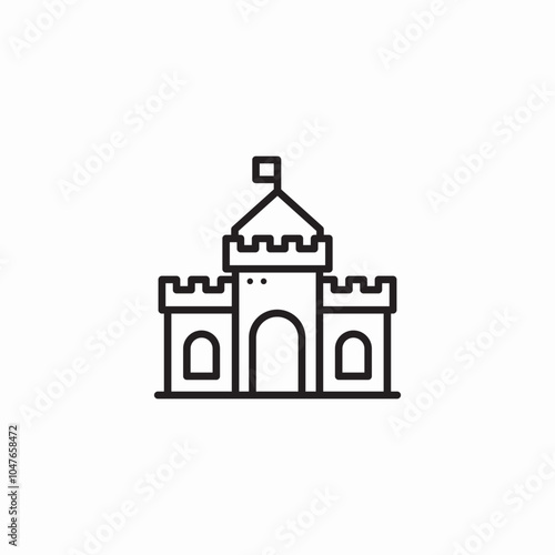 medieval castle icon sign vector