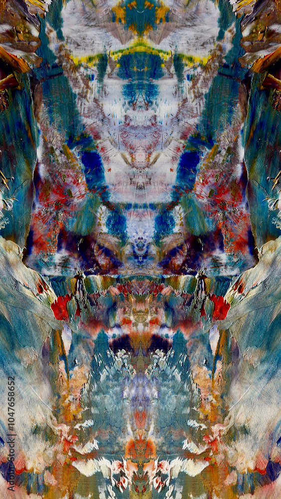 Fototapeta premium Abstract background art . Ethnic pattern. Mixtures of oil paint. Trendy hand painting canvas. Wall decor and Wall art prints Idea. 3D Texture. Art object