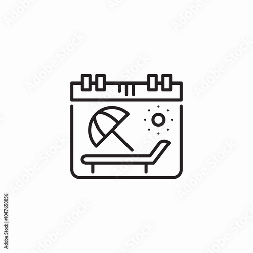 summer vacation day icon sign vector