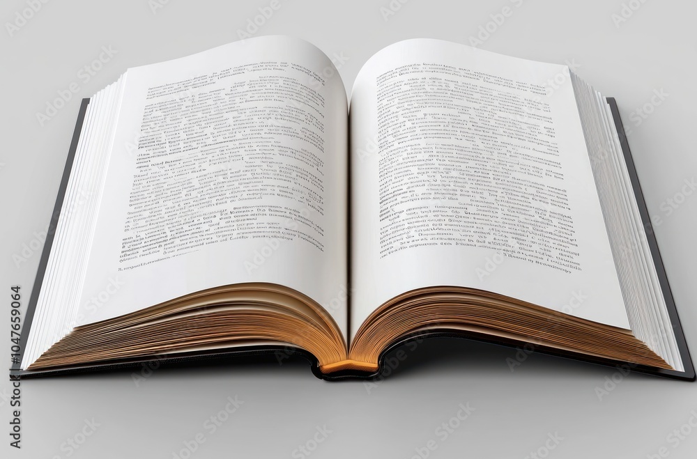 Open Book with Black Cover and Aged Pages Open Book with Black Cover and Aged Pages