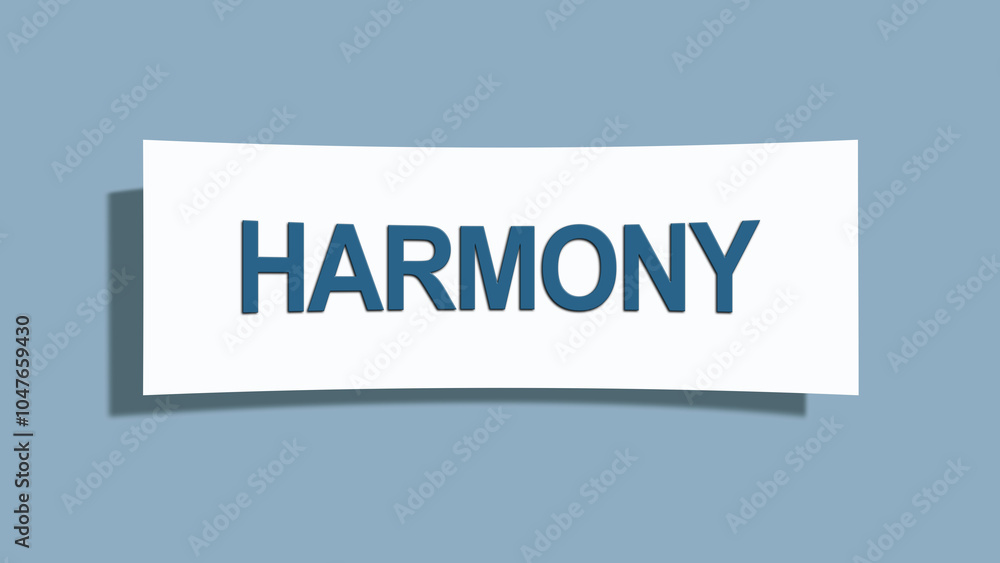 Harmony. A card isolated on blue background. Harmony. A card isolated on blue background.