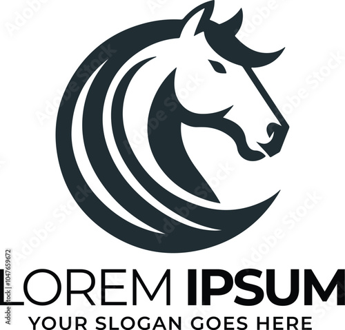 Creative Horse Head Outline Logo – Unique EPS 10 Design for Equine and Farm Businesses