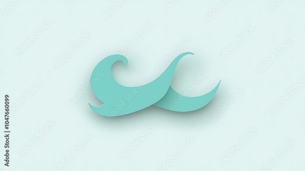 Abstract Oceanic Wave Icon in Soft Colors Abstract Oceanic Wave Icon in Soft Colors