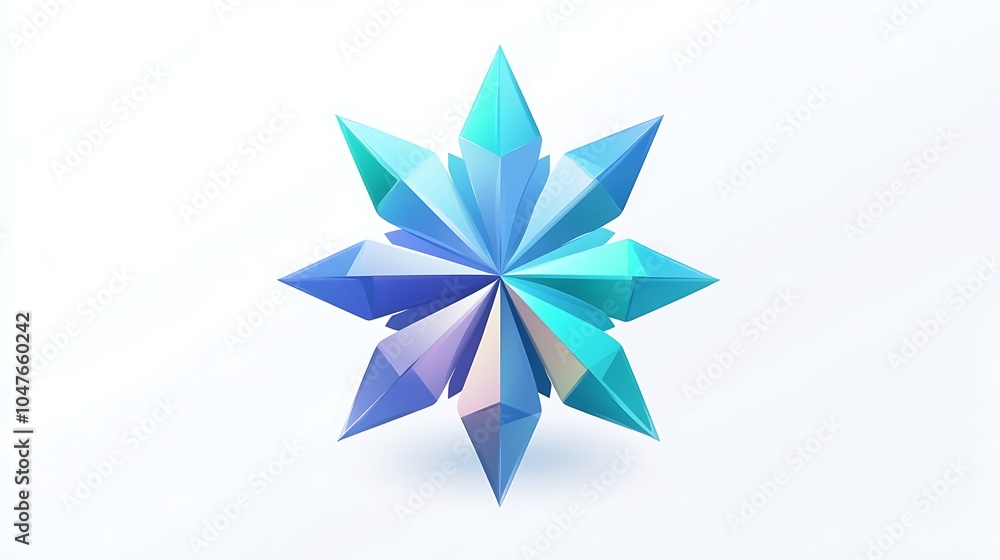 Abstract Snowflake Icon with Winter Colors Abstract Snowflake Icon with Winter Colors