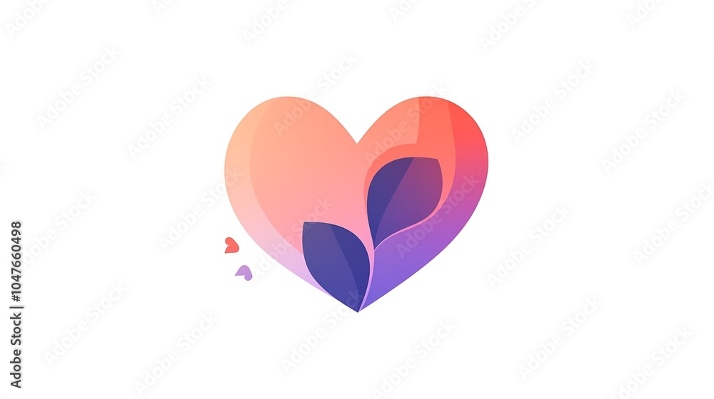 Abstract Heart Icon with Romantic Colors Abstract Heart Icon with Romantic Colors