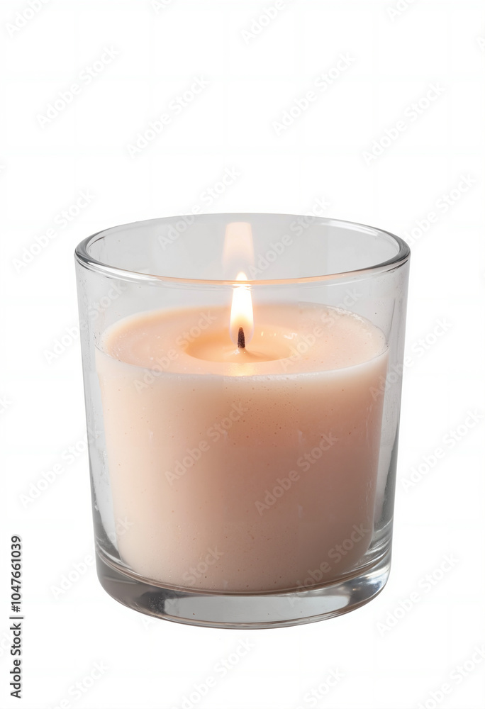isolated burning candle in glass isolated burning candle in glass