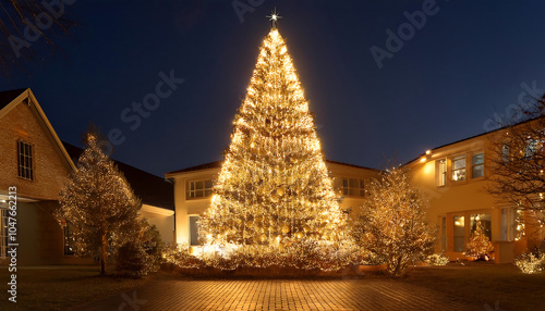 A golden Christmas tree lights up the house brightly every year with festive cheer alwa_1(48) photo