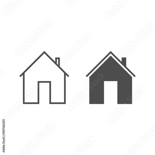 Home, house or real estate flat vector icon for apps and websites